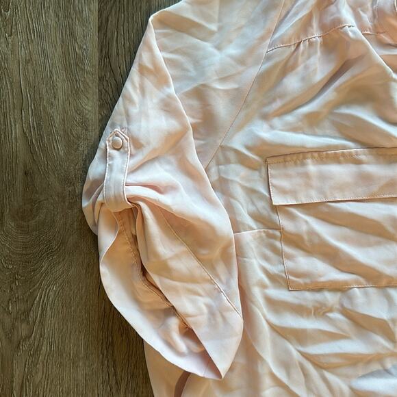 Torrid Harper Georgette Pullover 3/4 Sleeve Blouse Pale Blush Size 5XL - Picture 3 of 5